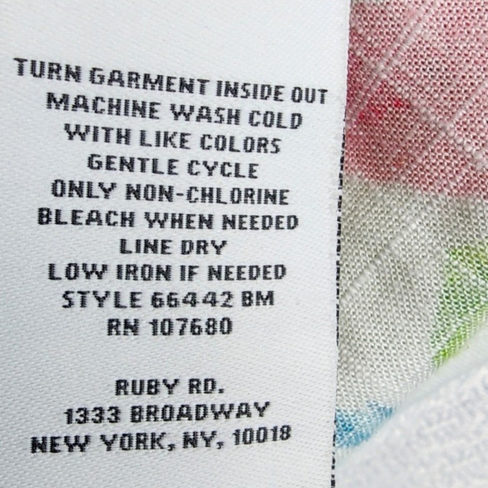 Ruby Rd Multicolor Floral Linen Blend Blouse S Tropical Coastal Resortwear - Picture 7 of 7